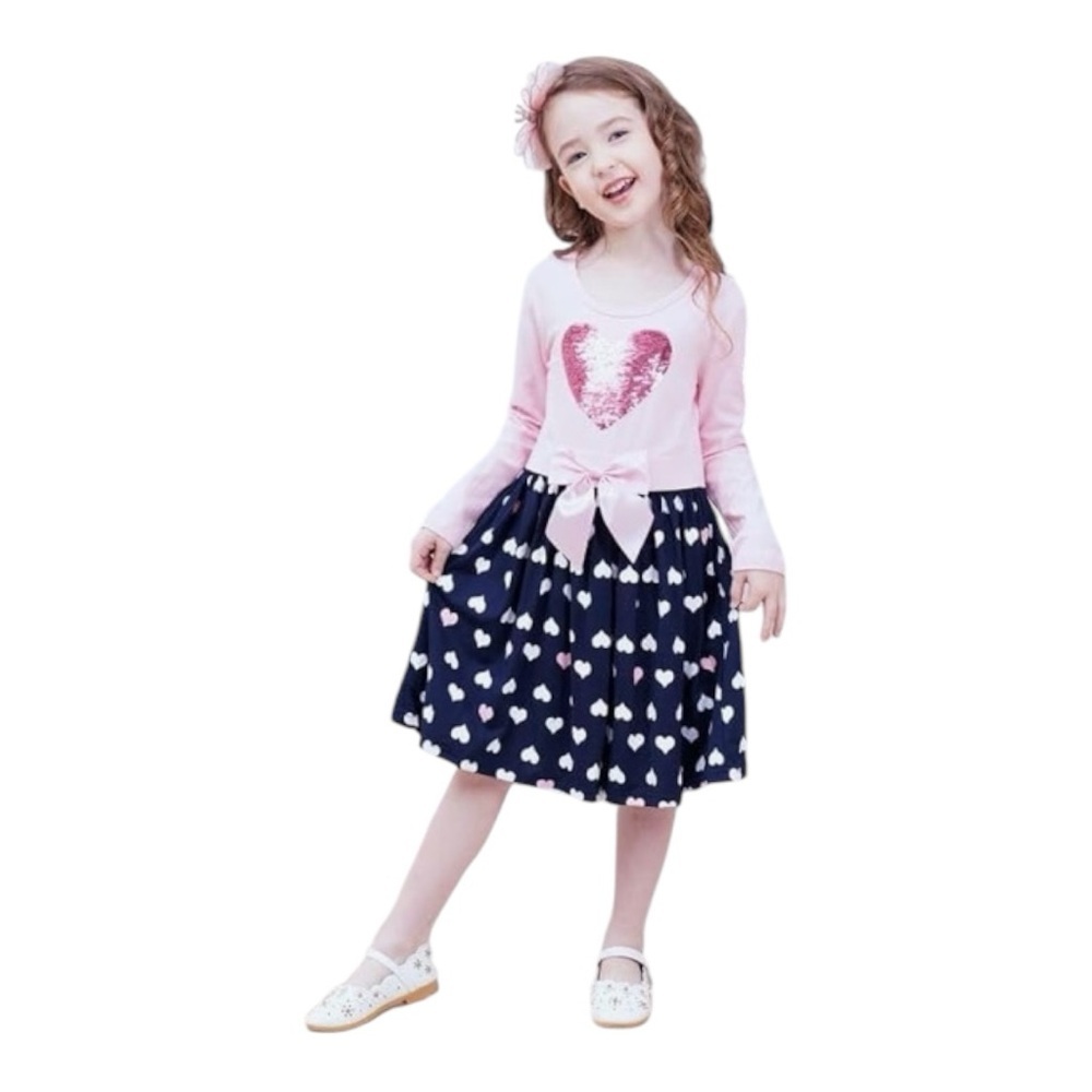 Girls Navy Blue Polka Dot Flared Skirt Size: 7/8
